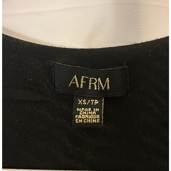 AFRM Tezza Black & Yellow Floral Ruched Mesh Bodycon Midi Dress XS - Picture 4 of 9